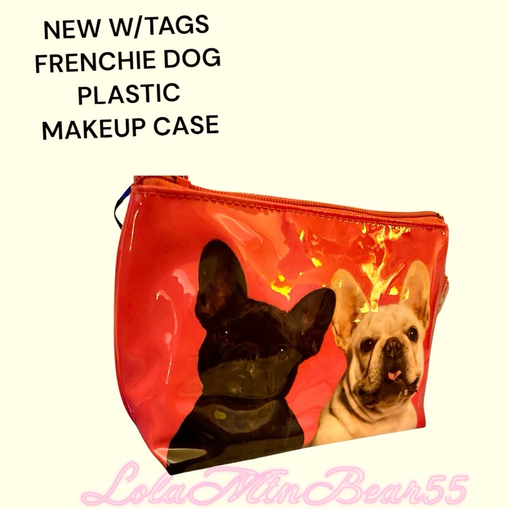 CATSEYE BRAND NEW WITH TAGS FRENCHIE DOG PLASTIC MAKEUP BAG WITH TAGS